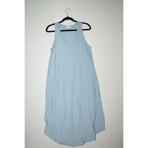 Caution To The Wind Womens A Line Tank Dress Blue Maxi V Neck Sleeveless Small